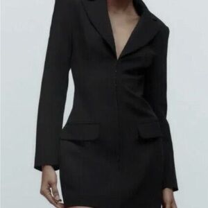 Zara Elegant Black Women's Blazer Dress